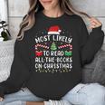 Most Likely To Read A Book On Christmas Family Matching Xmas Unisex Sweatshirt