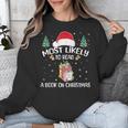 Most Likely To Read A Book On Christmas Love Reading Books Unisex Sweatshirt