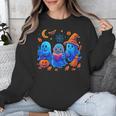 Little Ghost Coffee Tee Spooky Season Ghost Reading Book Unisex Sweatshirt