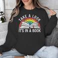 Take a Look It's In a Book Reading Vintage Retro Rainbow Unisex Sweatshirt