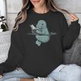 Manatee Reading Book Bookworm Manatees Ocean Animal Lover Unisex Sweatshirt