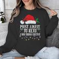 Matching Christmas PJS Most Likely To Read A Book Unisex Sweatshirt