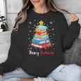 Merry Bookmas Book Christmas Tree Lights Xmas Men Women Kids Unisex Sweatshirt