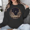 Moon Book Bookshelf Library Coffee Cup Star Stars Pattern Unisex Sweatshirt