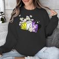 Non-Binary Book Lover Nonbinary Daisy LGBT Reading Pride Unisex Sweatshirt