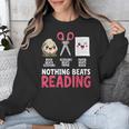 Nothing Beats Reading Rock Paper Scissors Book Lover Library Unisex Sweatshirt