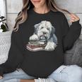 Old English Sheepdog Books Reading Dog Breed Graphic Unisex Sweatshirt