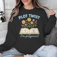 Plot Twist I'm Pregnant Literary Pregnancy Announcement Book Unisex Sweatshirt