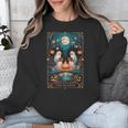 The Reader Bookish Cute Spooky Ghost Reading Book Tarot Card Unisex Sweatshirt