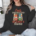 Reading Gnomes Cute Easily Distracted By Books And Gnomes Unisex Sweatshirt