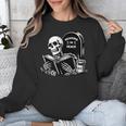READING IN PEACE RIP Introvert Skeleton Read Book Meme Unisex Sweatshirt