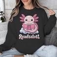 Readsalotl Axolotl Reading Cute Book Lover Bookworm Unisex Sweatshirt