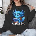 Readsolotl Blue Kawaii Axolotl Book Lover Reading Unisex Sweatshirt Readsolotl Blue Kawaii Axolotl Book Lover Reading Unisex Sweatshirt