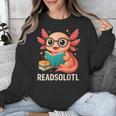 Readsolotl Kawaii Axolotl Reading Book Lover Unisex Sweatshirt Readsolotl Kawaii Axolotl Reading Book Lover Unisex Sweatshirt