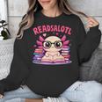 Readsolotl Pink Kawaii Axolotl Book Lover Reading Unisex Sweatshirt Readsolotl Pink Kawaii Axolotl Book Lover Reading Unisex Sweatshirt