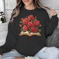 Red Roses Flowers Book Floral Unisex Sweatshirt