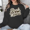 Retro Book Worm Reading For Book Lovers Unisex Sweatshirt