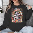 Retro Floral Red & Booked Library Reading 4th Of July Unisex Sweatshirt Retro Floral Red & Booked Library Reading 4th Of July Unisex Sweatshirt