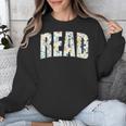 Retro Read Floral Reading Bookworm Librarian Book Lover Unisex Sweatshirt Retro Read Floral Reading Bookworm Librarian Book Lover Unisex Sweatshirt