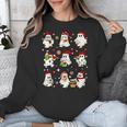 Santa Ghost Reading Books Christmas Library Teacher Unisex Sweatshirt