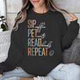 Sip Coffee Pet Cats Read Books Repeat Book Cat Lover Unisex Sweatshirt Sip Coffee Pet Cats Read Books Repeat Book Cat Lover Unisex Sweatshirt