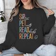 Sip Tea Pet Cats Read Books Repeat Book Cat Lover Unisex Sweatshirt Sip Tea Pet Cats Read Books Repeat Book Cat Lover Unisex Sweatshirt