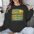 Softball Just A Girl Comic Book Style Graphic For Teens Unisex Sweatshirt