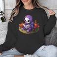 Spooky Grim Reaper Reading A Book Cute Creepy Halloween Unisex Sweatshirt