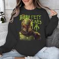 Star Wars The Book Of Boba Fett Neon Boba Fett Lives Poster Unisex Sweatshirt