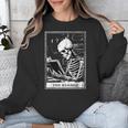 Tarot Card Shirt The Reader Tarot Skeleton Reading Book Unisex Sweatshirt
