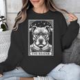Tarot Card Vintage Pit Bull Pittie Dog Book Lover The Reader Unisex Sweatshirt