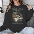 Tired Moms Book Club Dark Floral Coffee Skeleton Unisex Sweatshirt