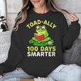 Toad-Ally 100 Days Smarter Frog Reading Book 100 School Day Unisex Sweatshirt