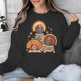 Turkey Read Books Reading Fall Thanksgiving Teacher Unisex Sweatshirt