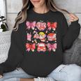 Valentine Cupid Coquette Pink Bow Apple Books Teacher Unisex Sweatshirt Valentine Cupid Coquette Pink Bow Apple Books Teacher Unisex Sweatshirt