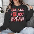 Valentine Day Book You Are Too Sweet Librarian Teacher Kids Unisex Sweatshirt
