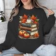 Vintage Autumn Books Coffee Pumpkin Fall Reading Unisex Sweatshirt Vintage Autumn Books Coffee Pumpkin Fall Reading Unisex Sweatshirt