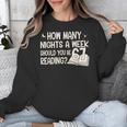Vintage How Many Nights Reading 67 Meme Book Lover Teacher Unisex Sweatshirt