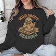 Wild About Reading Sloth Coffee Teacher Book Lover Unisex Sweatshirt