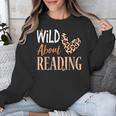 Wild About Reading Teacher Books Reader Lovers Leopard Zebra Unisex Sweatshirt