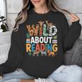 Wild About Reading Zoo Animals Books Reader Lover Unisex Sweatshirt