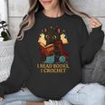 Wizard Cat Reading a Book While Crocheting Unisex Sweatshirt