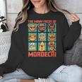 Women's DCC Many Faces Of Mordecai Grid Gamer Series Book Unisex Sweatshirt