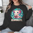 Women's Readsolotl Kawaii Axolotl Reading Book Lover Unisex Sweatshirt