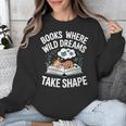Women's Wild Dreams Reading Giraffe Book Reader Zoo Animals Kids Unisex Sweatshirt
