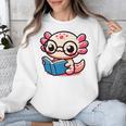 Adorable Book Lover Axolotl With Reading Glasses Cute Unisex Sweatshirt