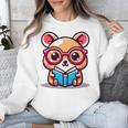 Adorable Book Lover Quokka With Reading Glasses Cute Unisex Sweatshirt