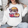 Adorable Book Lover Rattlesnake With Reading Glasses Cute Unisex Sweatshirt Adorable Book Lover Rattlesnake With Reading Glasses Cute Unisex Sweatshirt