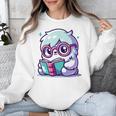 Adorable Book Lover Yeti With Reading Glasses Cute Unisex Sweatshirt Adorable Book Lover Yeti With Reading Glasses Cute Unisex Sweatshirt