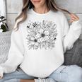 Adult Coloring Book Style Flowers And Ladybug Self Coloring Unisex Sweatshirt Adult Coloring Book Style Flowers And Ladybug Self Coloring Unisex Sweatshirt